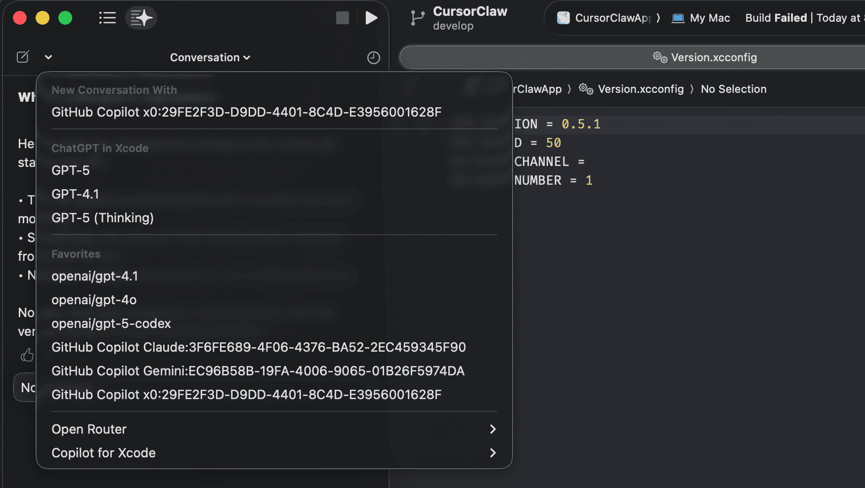 select model in xcode